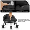 LWADALN Rolling Stool with Backrest Low Height Rolling Stool with