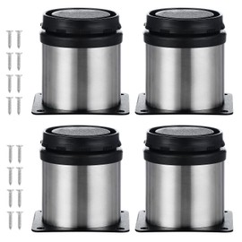 Knpwer 4 Pcs Adjustable Legs,50x60mm Stainless Steel Cabinet Feet,Round Adjustable Leg Table Leg for Sofas, Tables, Cupboards