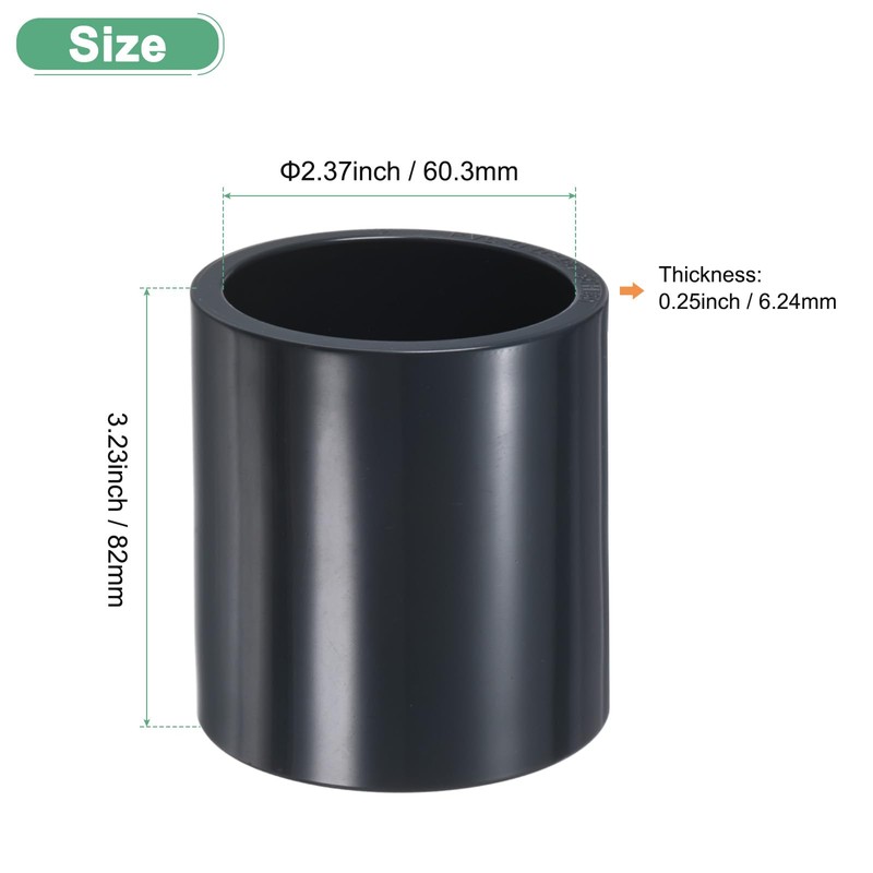 M METERXITY 1-Pack PVC Pipe Coupling Adapter, 2" Straight Coupling