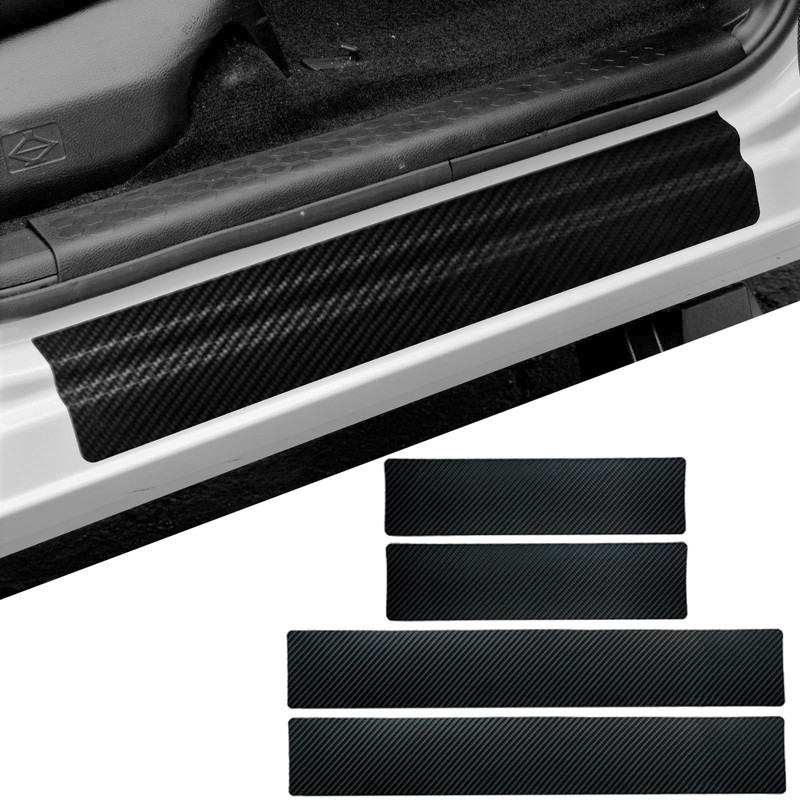 Car Accessories Carbon Fiber Door Sill Scuff Plate Auto Door