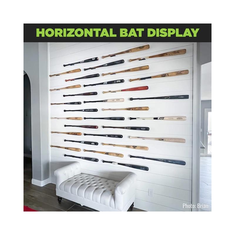 HIDEit HBat | Horizontal Baseball Bat Mount - Size: SINGLE