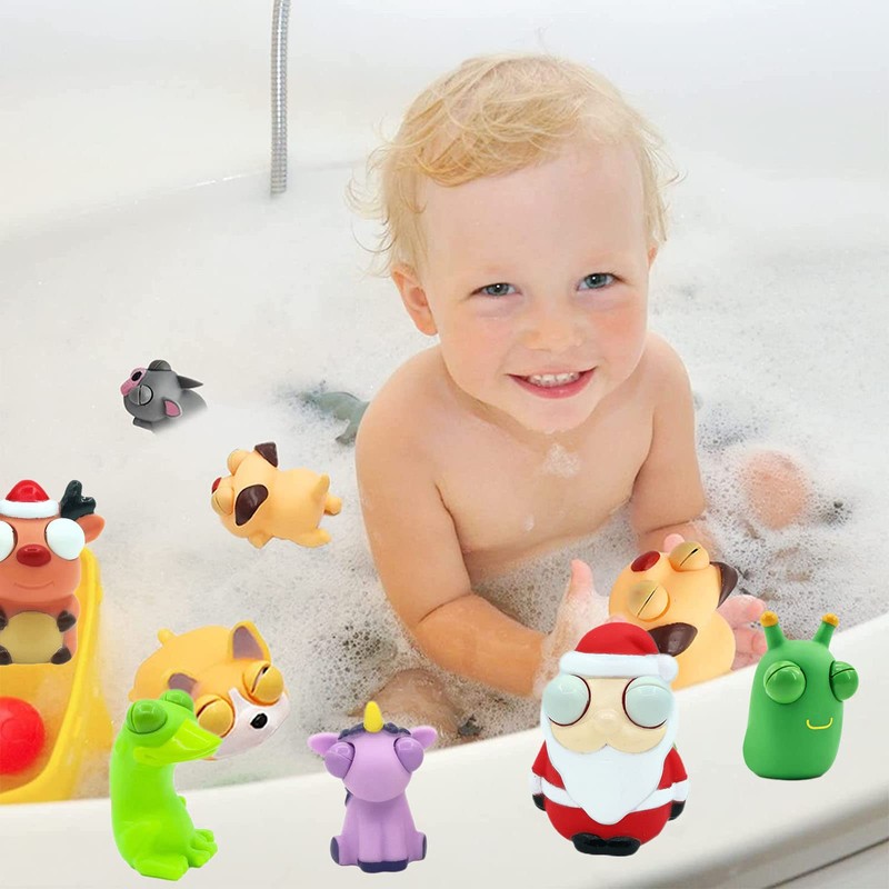 2pcs 3D Christmas Popping Out Eyes Squeeze Toy for Kids,Elk