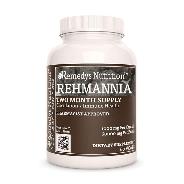 Remedy's nutrition Rehmannia Root | 1,000 mg, 60 Vegan Capsules