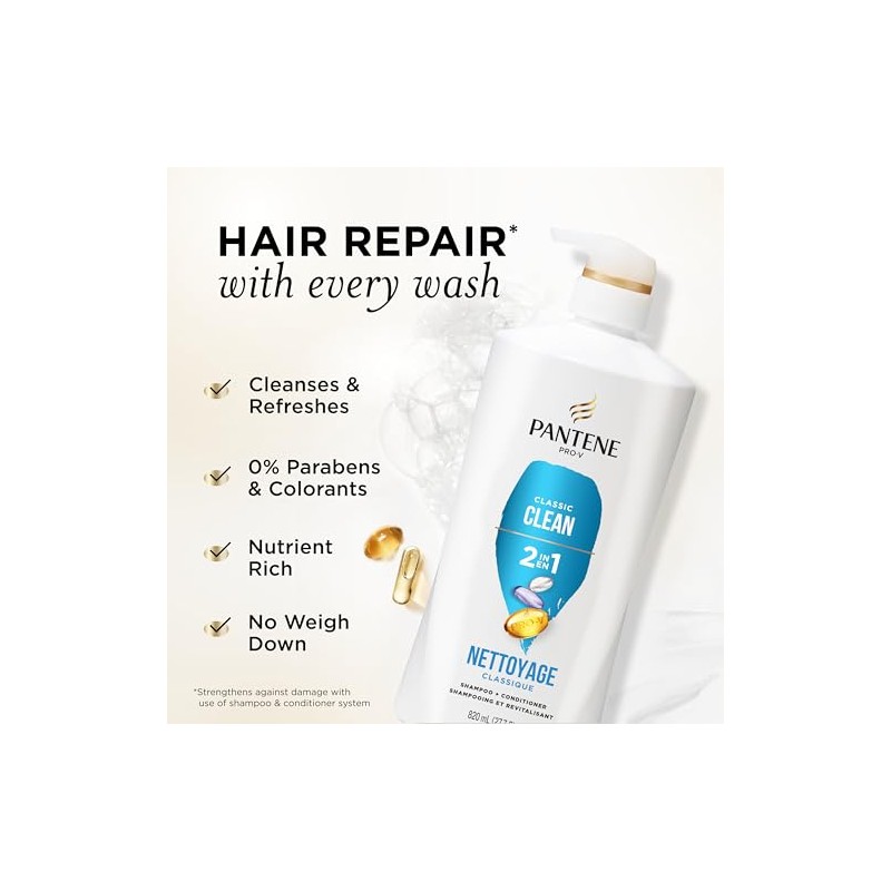 Pantene 2-in-1 Shampoo and Conditioner Twin Pack with Hair Treatment
