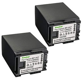 Kastar BP-827 Battery (2-Pack) for Canon VIXIA HF10 HF11 HF20 HF21 HF100 HF200 HF G10 HF M30 M31 M32 HF M40 HF M41 HF M300 HF M400 HF S10 HF S11 HF S20 HF S21 S30 S100 S200 HG20 HG21 HG30 XA10
