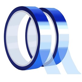 Visxcnu 2 Rolls Heat Tape for Sublimation Heat Resistant Tape Thermal Tape Blue No Residue Heat Tapes for Electronics Circuit Boards DIY Crafts (20mm x 33m)