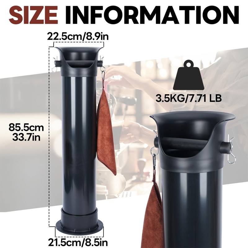 GOOFCXO Espresso Knock Box, 18 L Floor Standing Espresso Knock