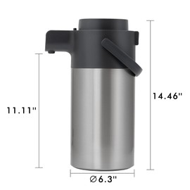 Tiken Airpot Coffee Dispenser with Pump - Coffee Carafes for Keeping Hot - Beverage Dispenser - 135oz/4L Thermal Coffee Carafe for Hot Liquids - Stainless Steel Insulated Coffee Thermos Carafe