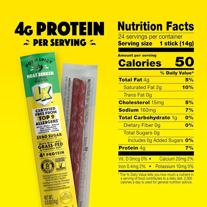 Lorissa's Kitchen Heat Seeker Jalapeno Mini Beef Sticks - (Pack