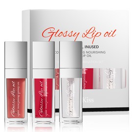 Plumping Lip Glow Oil Set Moisturizing Tinted Lip Oil with Cherry Extract Nourishing Soft Glossy Lip Care Hydrating Shine Lip Treatment Set