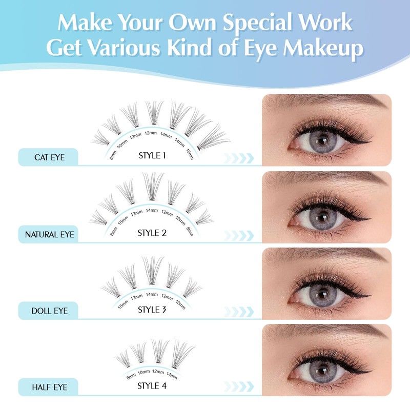 Oreola Eyelash Extension Set 228 Pieces Individual Eyelashes with Binding