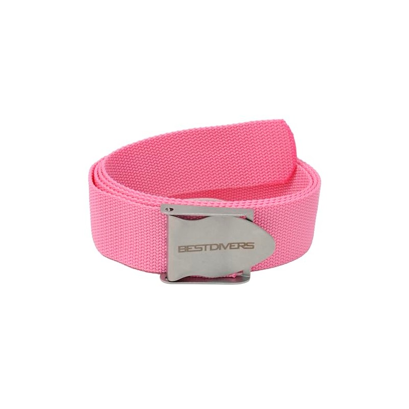 BEST DIVERS Men's Belt Fuchsia Buckle Stainless Steel Diving Belt