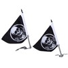 Trunk Lid Flagpole Mount Kit with Skull Flag L R