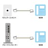TARO'S CMJ-F10WH Modular Cable 10m Telephone/Telephone Cord Flat 6 Poles