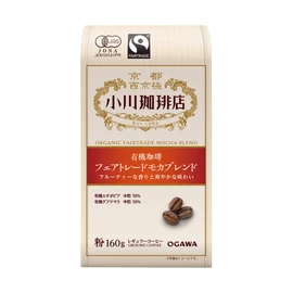 Ogawa Coffee Organic Coffee Fair Trade Mocha Blend Powder, 5.6 oz (160 g) x 3 Packs