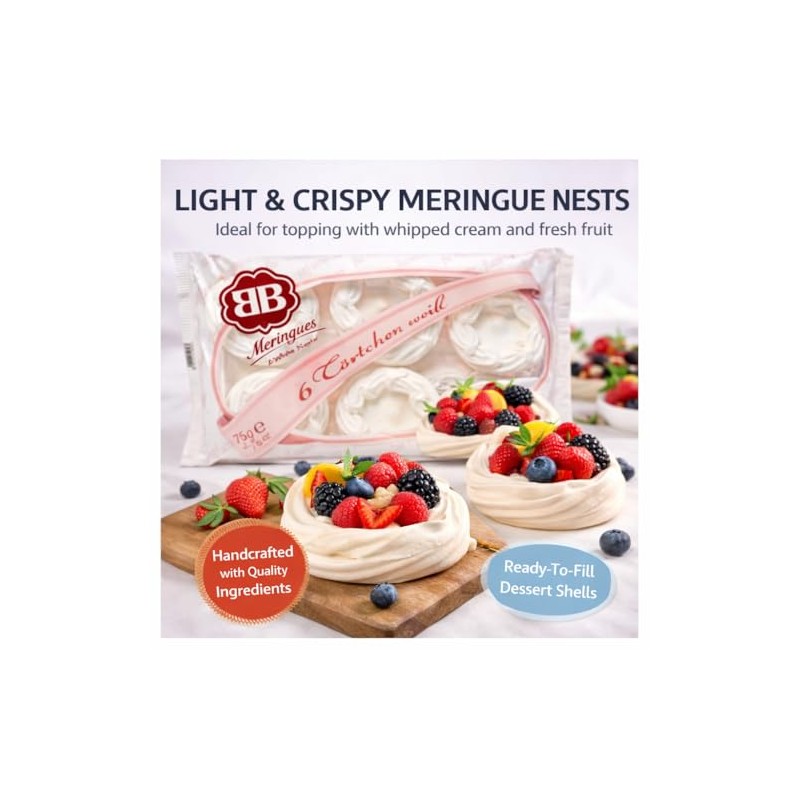JCD Foods Meringue Nests (Pack of 6)