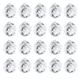 cozyou 20 Pcs 20mm Clear Crystal Ball Prism Pendant Hanging Crystal Feng Shui Ball Prism Pendant Suncatcher Ball for Wedding Christmas Birthday Window Decoration