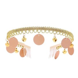 Flayem Women's Gold Boho Head Chain Tassels Tiara Crown Fringe Sequins Shinny Sparkle Party Festival Headband