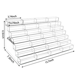 Vevitts Acrylic Business Card Holder for Desk Multiple Business Card Holders 28 Slot 7 Tier Large Business Card Organizer Business Card Display Rack Clear Plastic Business Card Stand for Home Office