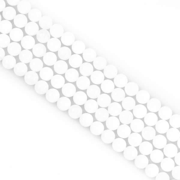 Crystal Beads for Jewellery Making - 45pcs White Jade, 8mm