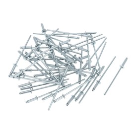 RATCHROLL 50 Pcs Dome Head Large Flange Blind Rivets 2.4mm Grip Diameter 10mm Grip Length 4.8mm Flange Diameter Silver Tone Iron