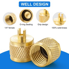 1/4" SAE Refrigeration Access Valve Caps, 50 Pcs Service Access Valve Caps with Rubber Seal for HVAC AC Refrigeration System Accessories