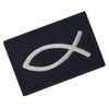 Jesus Fish Ichthys Embroidered Velcro Patch, Black and White
