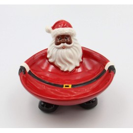 Cosmos Gifts Fine Ceramic Christmas African American Black Santa Candy Dish, 6" L