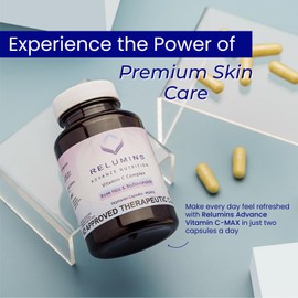 Relumins Advanced Vitamin C Supplement with Rose HIPS – 1000mg of Vitamin C, Immune Support & Collagen Production, Made in USA - 180 Capsules x 3 Bottles (9-Month Supply)