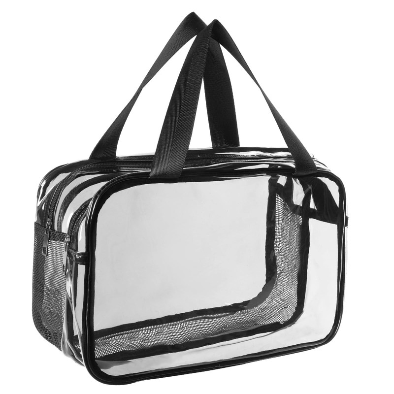 Aucuu Clear Toiletry Bag, Portable Travel Makeup Bag, Wet Dry
