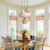 3-Light Mini Hemp Rope Woven Pendant Light Kitchen Island,3 Dome