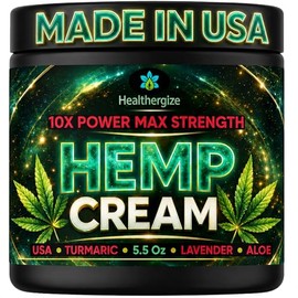 Hemp Cream & Body Lotion – Maximum Strength Hemp Oil, Turmeric, Aloe & Lavender – Soothing Topical For Men And Woman For Back, Muscles, Neck, Knees & Feet – 5.5 oz – Lab Tested, Made in USA
