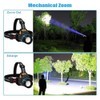 Led Headlamp Rechargeable for Adults Waterproof with Battery Display Motion