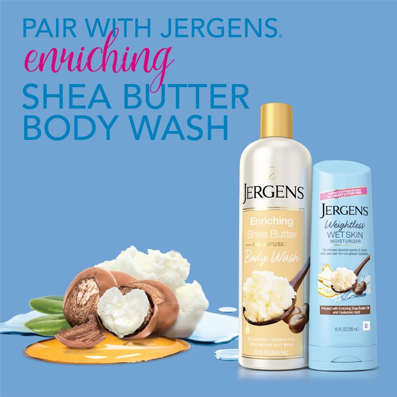 Jergens Wet Skin Body Moisturizer with Shea Butter Oil, Pure