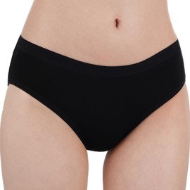 BuzToz Plus Size Women's Cotton Bikini Brief Underwear,Breathable Stretch Comfort Hipster, Multipacks, 6 Pack Black/Apricot, XL