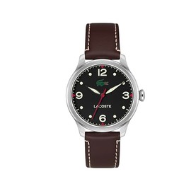 Lacoste Lisbon Men's 3H Quartz Watch, Leather Strap - Classic, Stylish Timepice - Gift for Him, 42mm