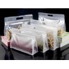 26Pack Frosted Translucency Plastic Flat Bottom Storage Bags with Carry