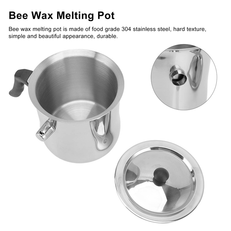 Bee Wax Melting Pot Stainless Steel Heatproof Durable Beekeeping Wax
