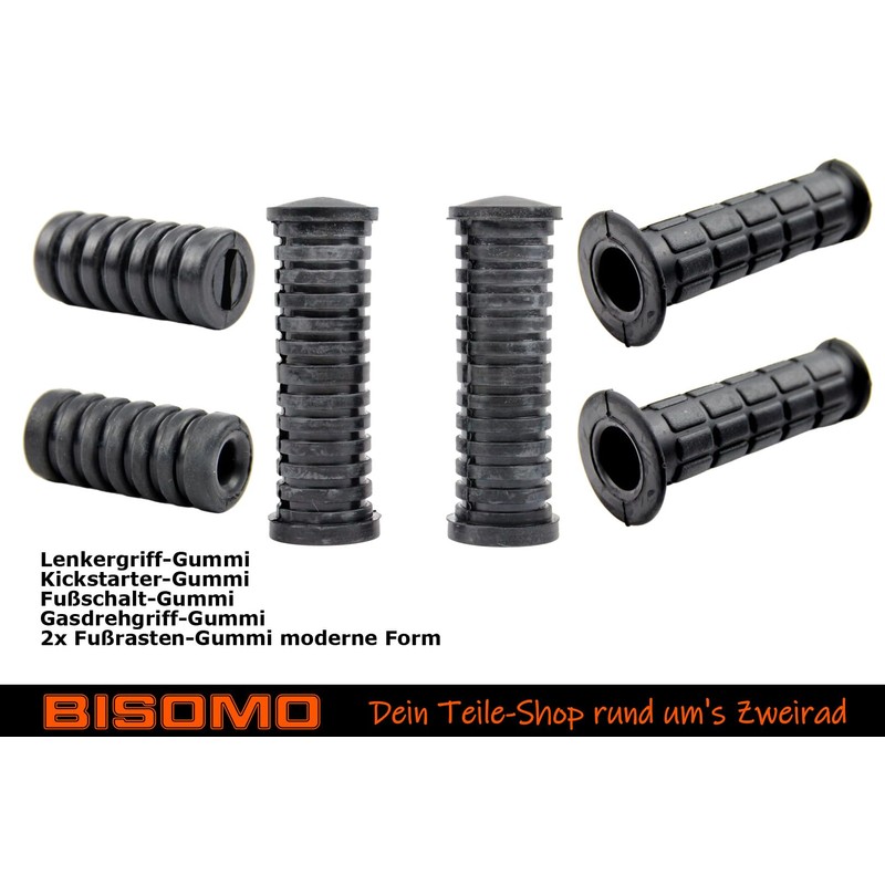 Rubber Parts 6-Piece Rubber Handlebar Grip Kickstarter Throttle Twist Foot