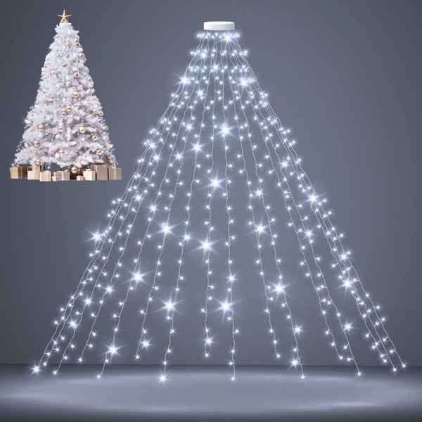 cshare White Christmas Tree Lights, 400LED Christmas Lights for White
