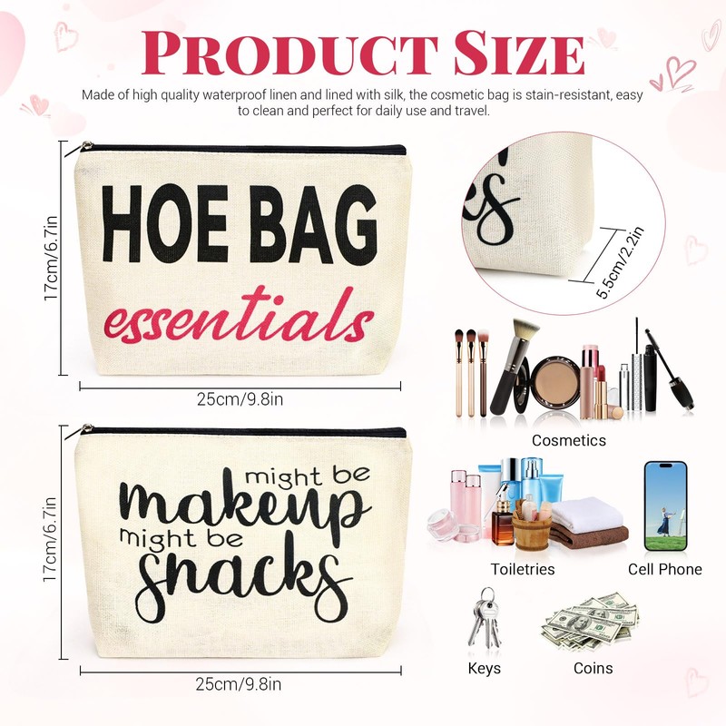 Betinyar Funny Makeup Bag, Cute Zipper Pouch, Funny Makeup Bags