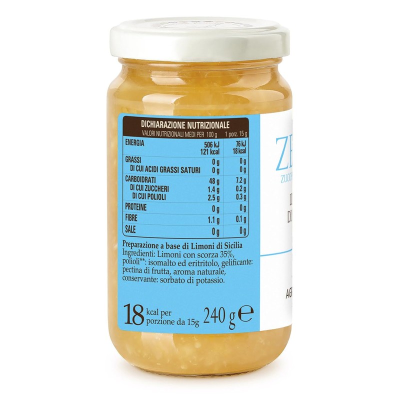 Agrisicilia Zero% Zuccheri Limoni di Sicilia, 240g Pochi Carboidrati
