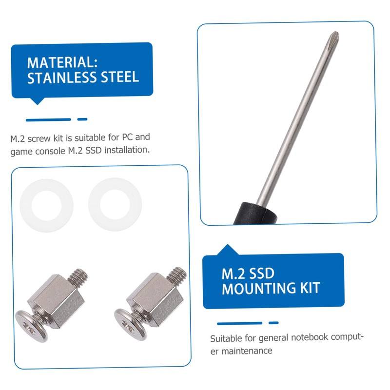 Operitacx 1 Set SSD Mounting Screw Kit Stainless Steel Motherboard
