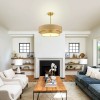 17.7 Inch Woven Rattan Linen Semi Flush Mount Ceiling Light