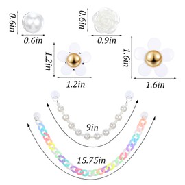 JOUTYFOR 53PCS Flower Charms for Bag Accessories, Decoration Accessories for Bag Original All Models, Charms Compatible with Totes,