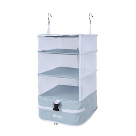 TABITORA Portable Hanging Travel Shelves Bag Packing Cube Organizer Suitcase Storage Large Capacity Lightblue L