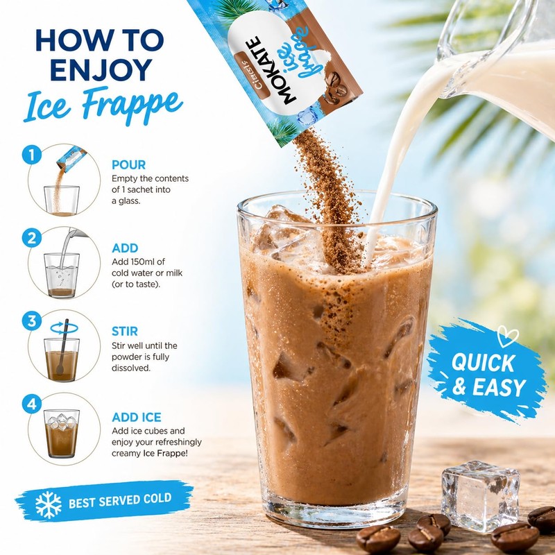24 x Mokate Ice Frappe Instant Coffee Sachets. 2 x