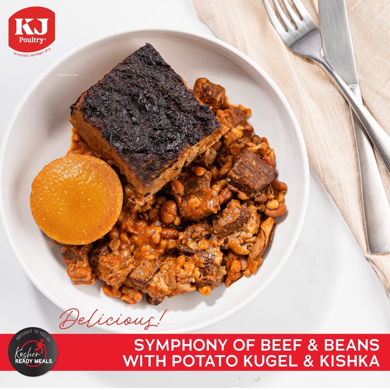 KJ Poultry Kosher Ready Meals - Beef Chulent & Kugel,