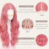 JSDshine Pink Wigs for Women Long Wavy Pink Wig with
