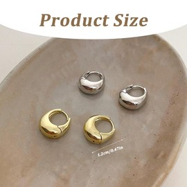 2 Pairs Teardrop Hoop Earrings for Women, Hoop Set, Hypoallergenic Hoop Earrings, Lightweight Hoop Earrings, Silver/Gold, Women's Jewellery Gifts for Girls